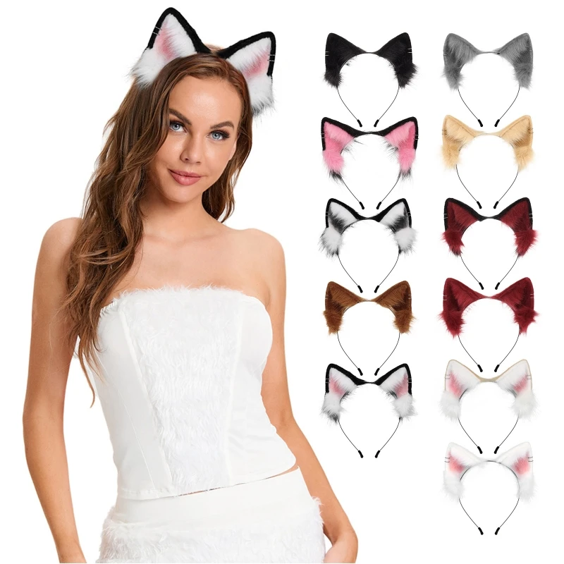 

Fancy Head Band Women Students Live Broadcast Hairband Dog Cat Ears Shape Headbands Multi Color Carnival Hair Hoop Wholesale