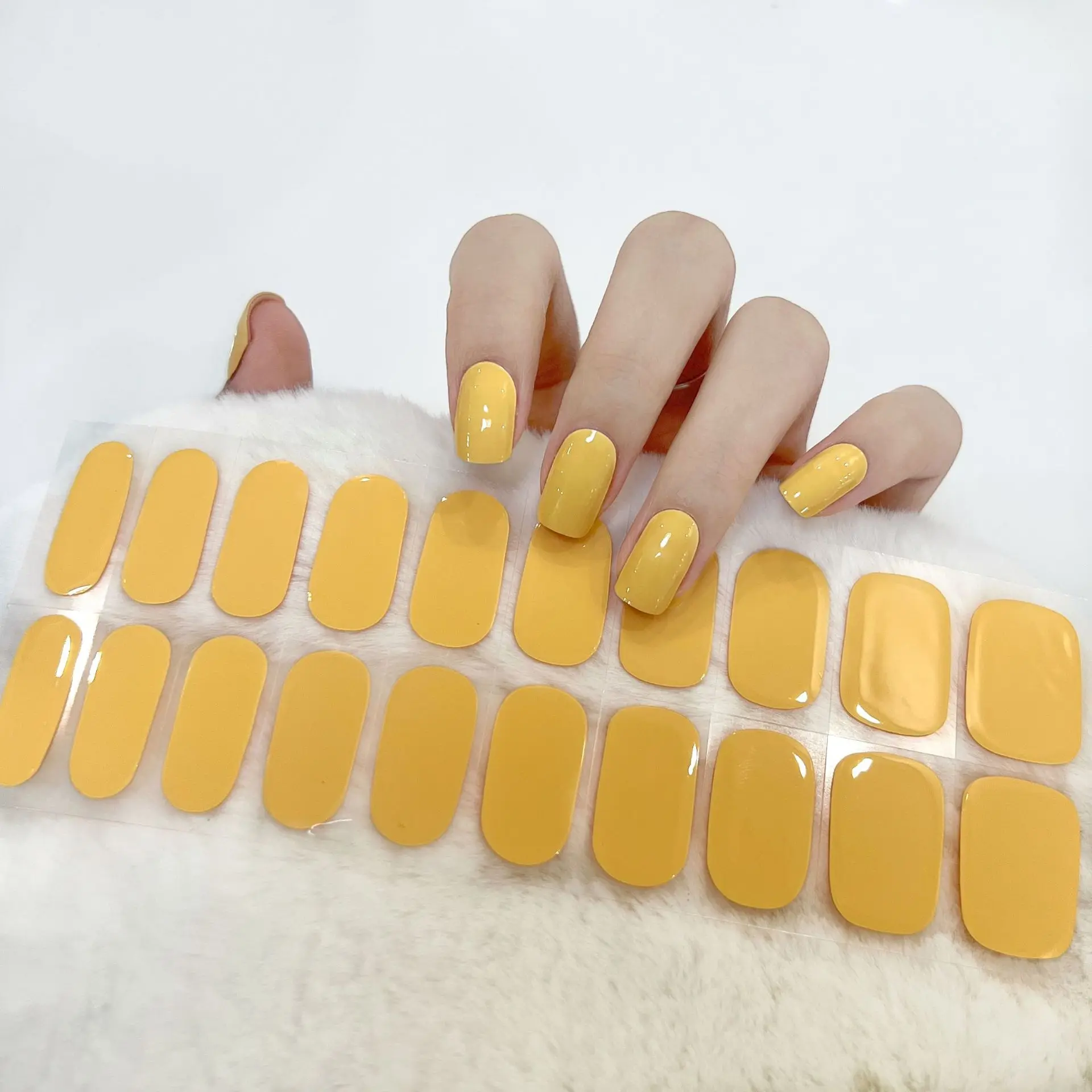 20Tips Easy DIY Peel Off Semi-Cured Gel Nail Stickers No Lamp Needed Long Lasting Shiny Finish Universal Fit for All Nail Sizes