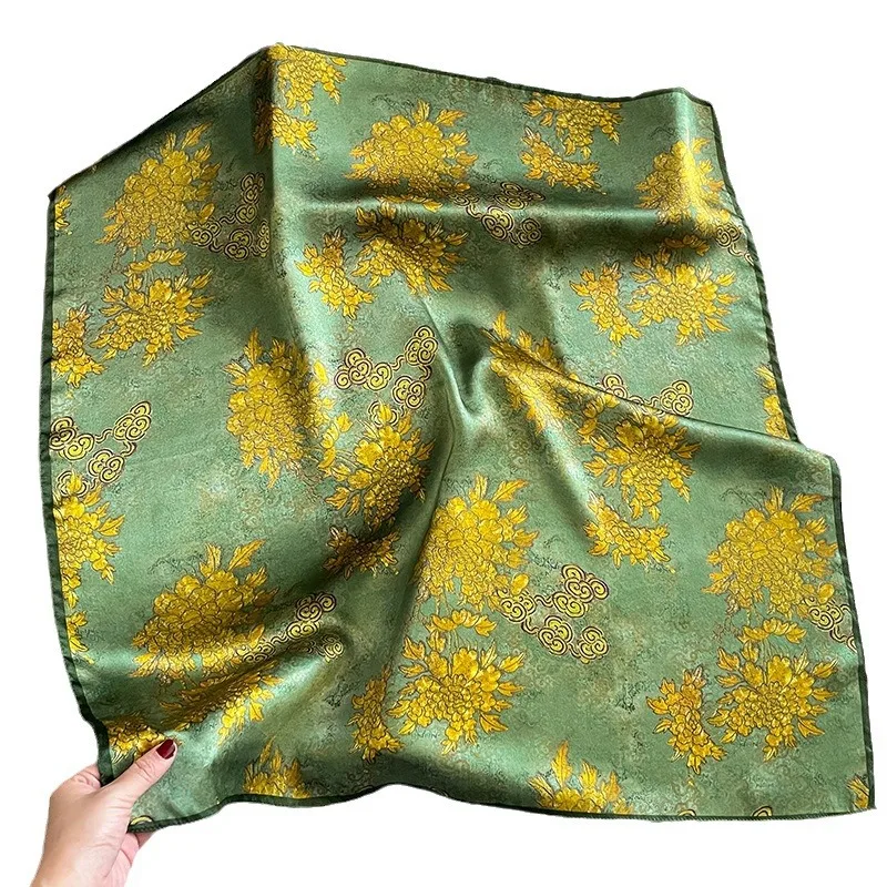 100% Natural Silk Square Scarf Women Hairband Neckerchief Wrap