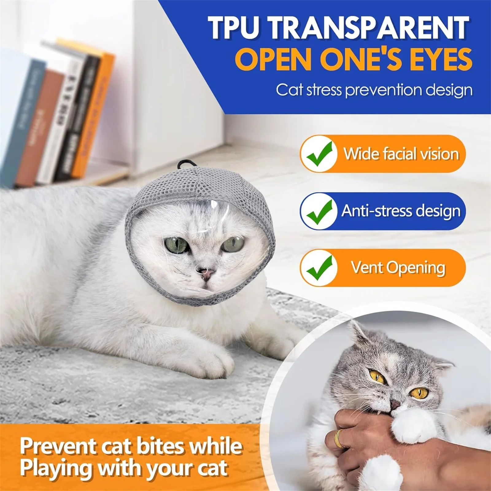 Anti-bite Cat Grooming Muzzle Breathable Adjustable Protection Mask_voghion.com