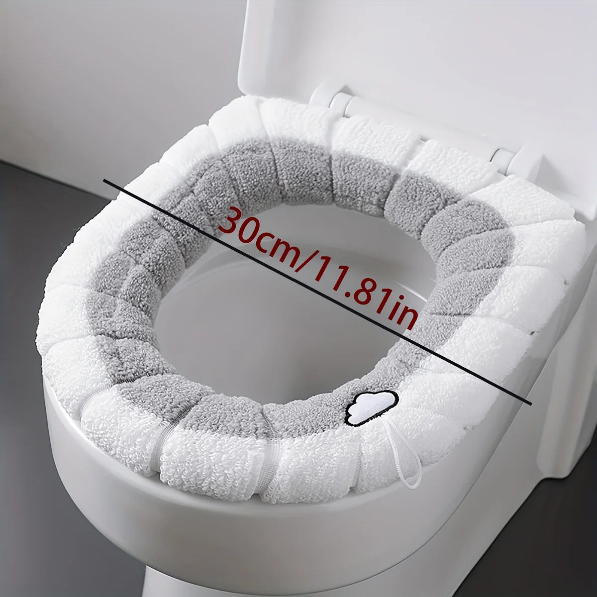 Two-Color Toilet Seat Cushion with Winter Thickened Padding Toilet Mat Washable Cover for Home Use toilet seat cover