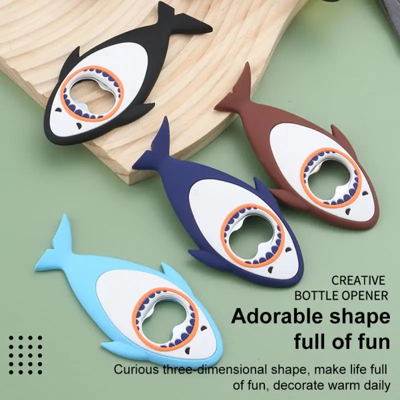 Bottle Opener Shark Wine Bottle Opener Magnet Fridge Cute Cartoon Animal for Kitchen Bar