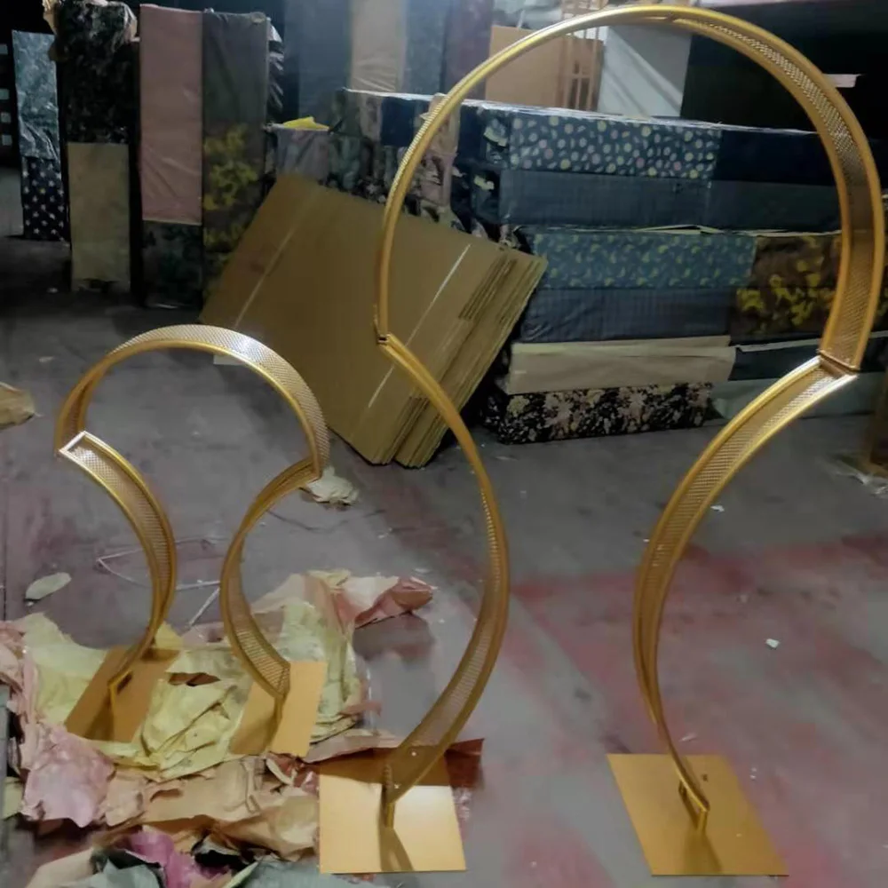 

Events party table decoration gold metal flower stand wedding centerpiece