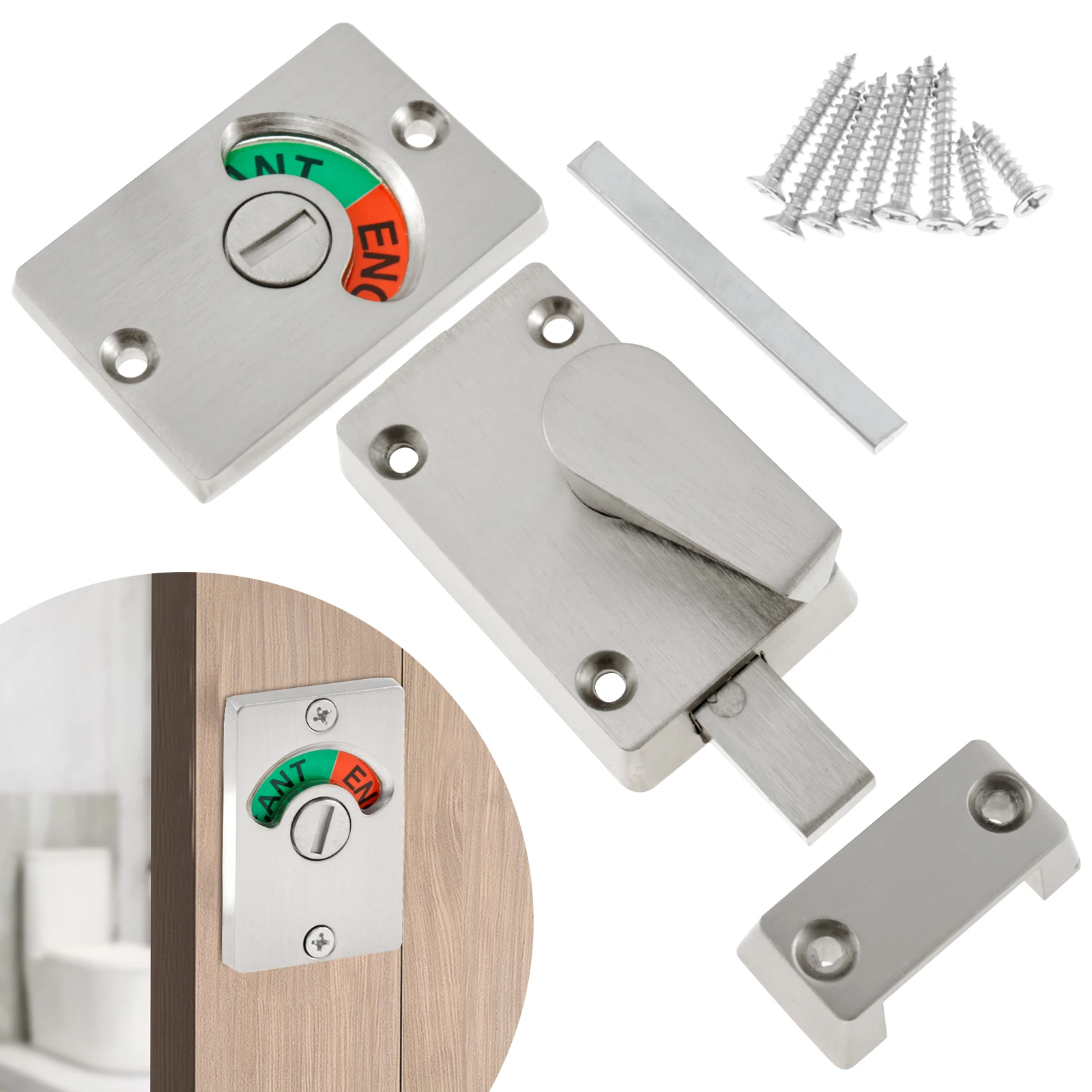 Door Lock Toilet Indicator Door Lock Bathroom Toilet Partition Red Green