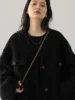 CHIC VEN Women's Woolen Coat Heavy Industry Down Jacket Vintage V-Neck Woman Down Coat Female Tops Autumn Winter 2024 2