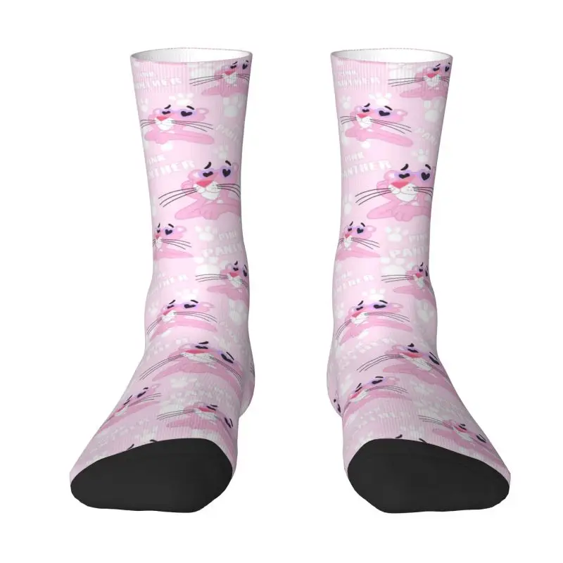 

Fun Men's Disney Pink Cartoon Dress Socks Unisex Comfortable Warm 3D Print Cute Leopard Crew Socks