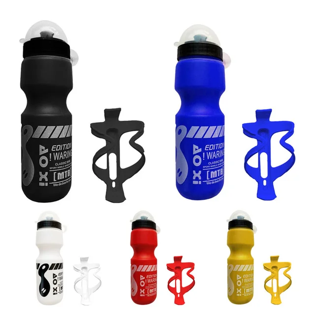 750ML Mountain Bike Bicycle Cycling Water Drink Bottle+Holder Cage Rack 2