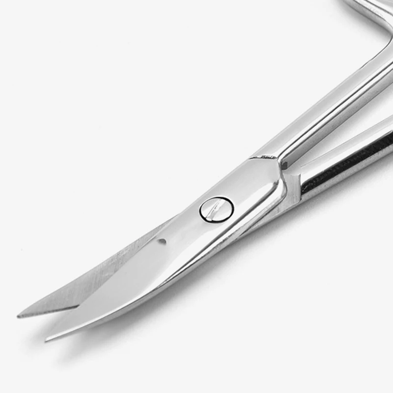 1 Pcs Stainless Steel Eyebrow Trimmer Dermaplaning Tool Professional Curved Head Makeup Scissors Tools 5