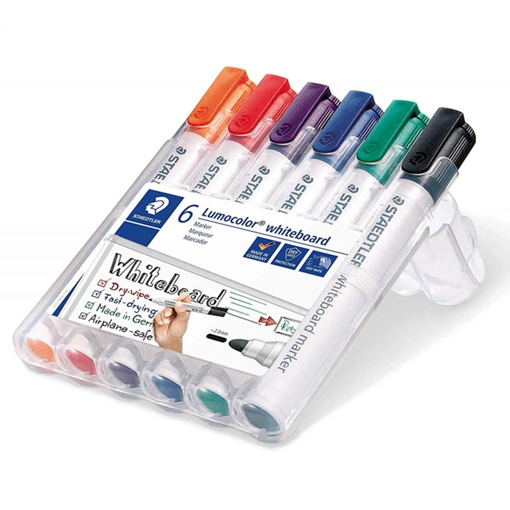 4pcs German STAEDTLER Whiteboard Marker 351 Quick Drying Erasable Non Toxic Can Add Ink 2mm Graffiti School Office Supplies