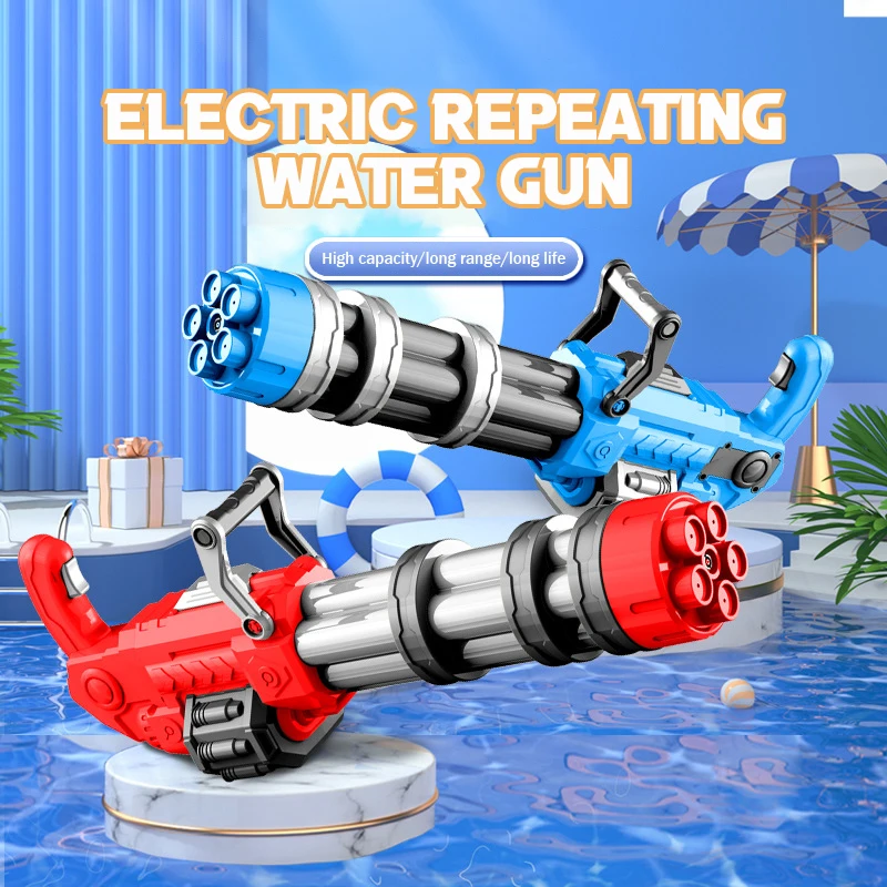 Large Electric Water Gun Automatic Continuous Launch Toy High Pressure Guns Summer Beach Adult Boys Outdoor Games Toys for Kids