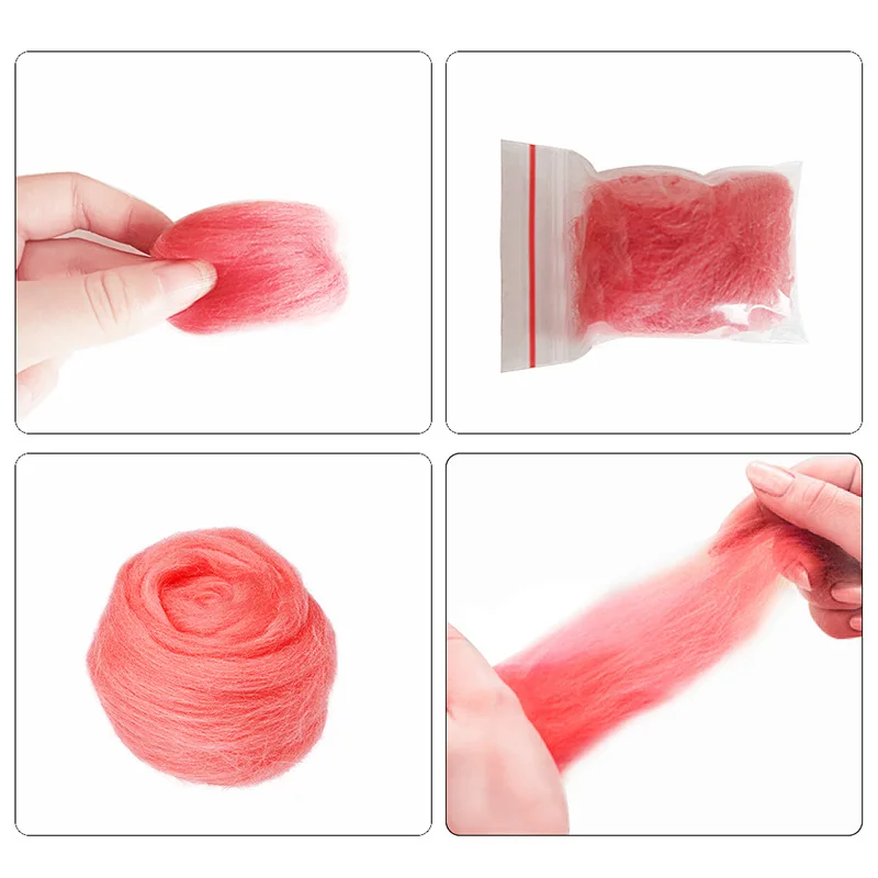 Mixed Color Felting Wool Fiber Needle Felting Natural Collection Animal Projects Wool DIY Craft 1PC 200g
