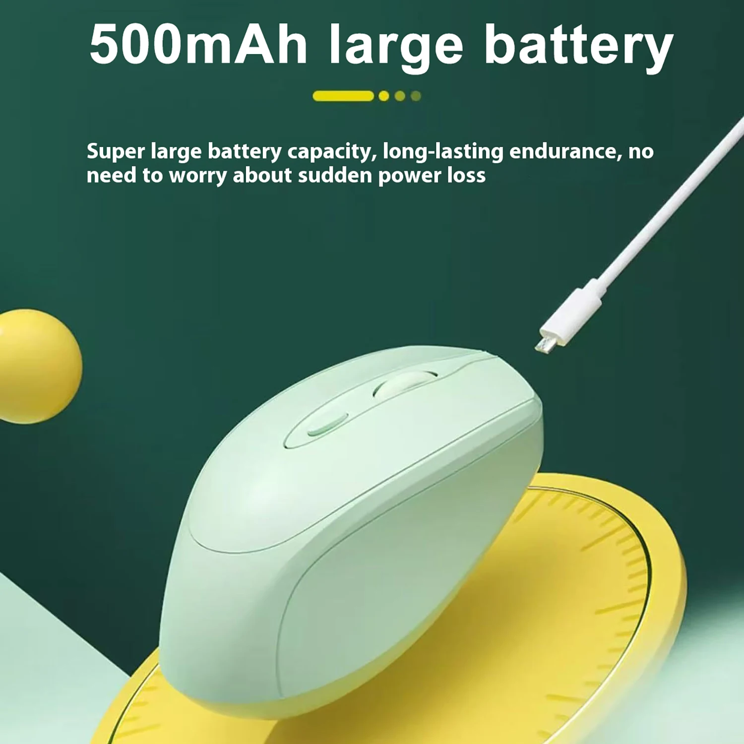 2025New Compact Bluetooth Mouse, 2.4G Wireless & Noiseless, 1600DPI for PC/Tablet/MacBook, 500mAh Rechargeable & Portable