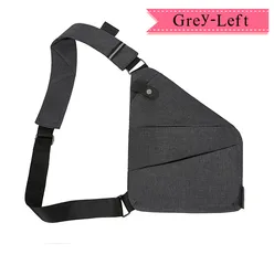Sleek Anti - Theft Waterproof Crossbody Chest Bag (Grey - Left)