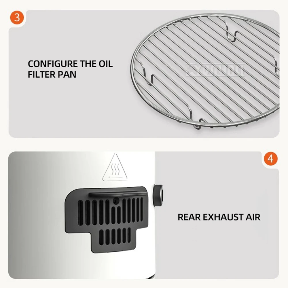 2L Mini Portable Air Fryer Household Visual Elektirikli Frit&ouml;z Automatic Glass Freidora De Aceite