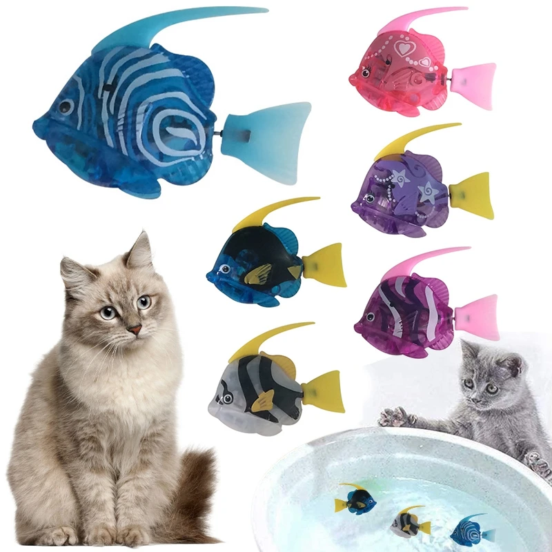 InteractiveCatToysElectricFishwithLedLightMovinginWaterCat