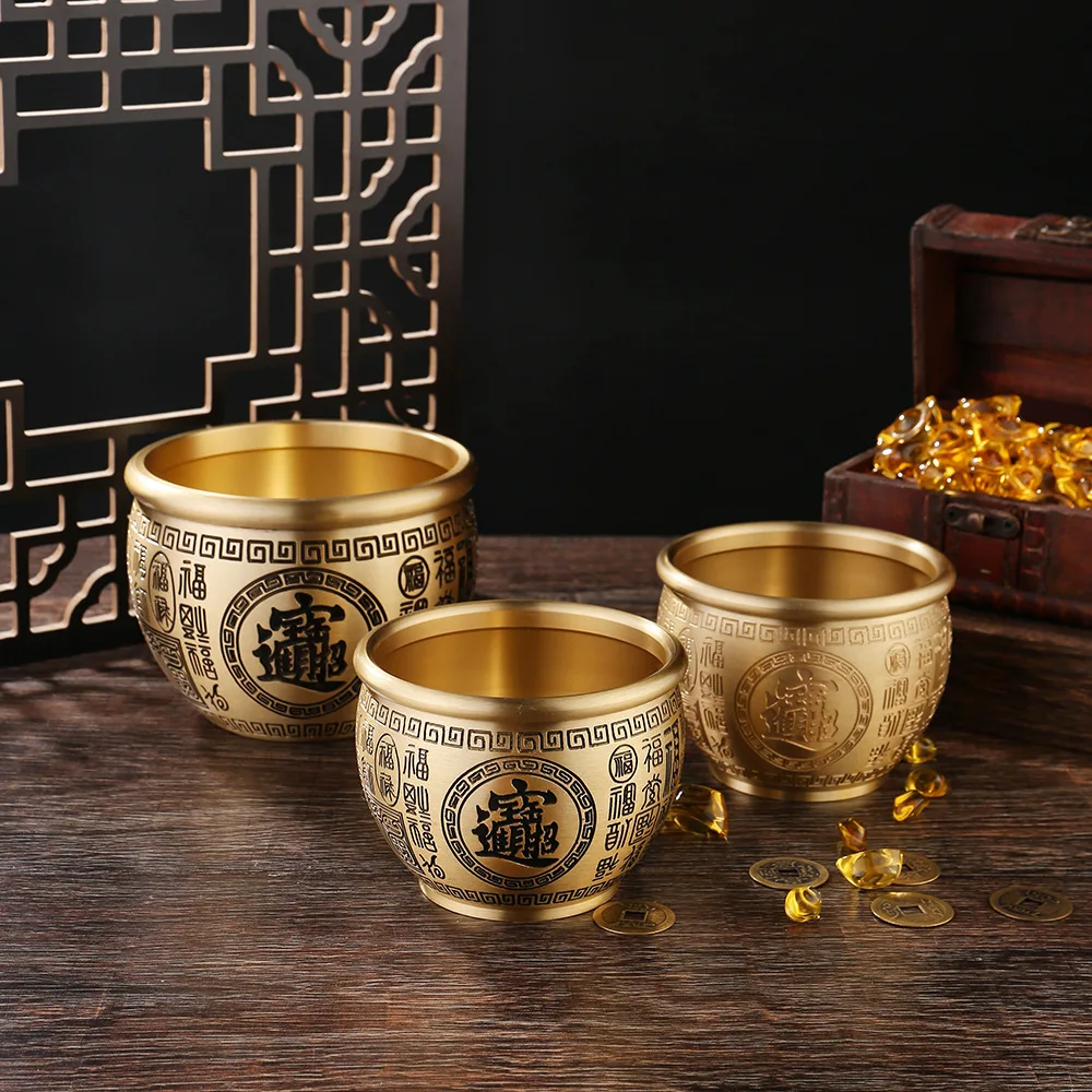 

Strict Selection Brass Treasure Bowl, Recruitment Of Rice, Hundred Blessings, Caijin Treasure, Precise Sculpture, Relief, Office