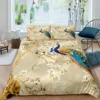 Peacock Duvet Cover Set King Size Floral Pattern Bedding Set Retro Peacock Feather Floral Theme Comforter Cover Luxury Quilt Set 6