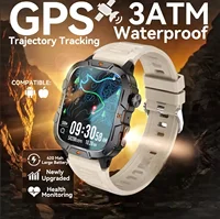 New SmartWatch Men Militray Outdoor Sport GPS Fitness Tracker Heart Rate Smart Watch Waterproof
