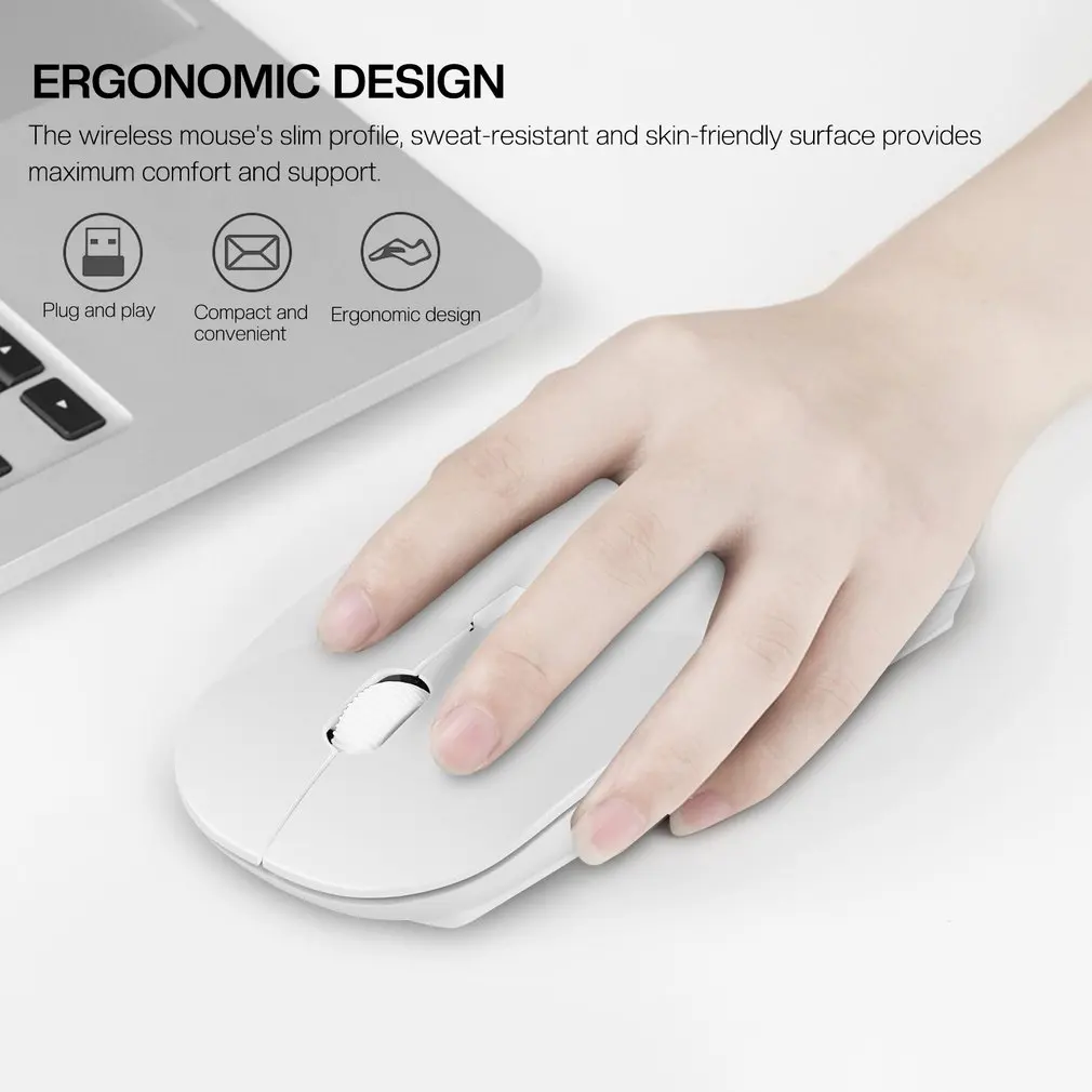 Wireless Bluetooth-compatible Mouse USB Silent Mice For Android Windows Tablet Laptop Notebook PC 2.4GHz 1600dpi