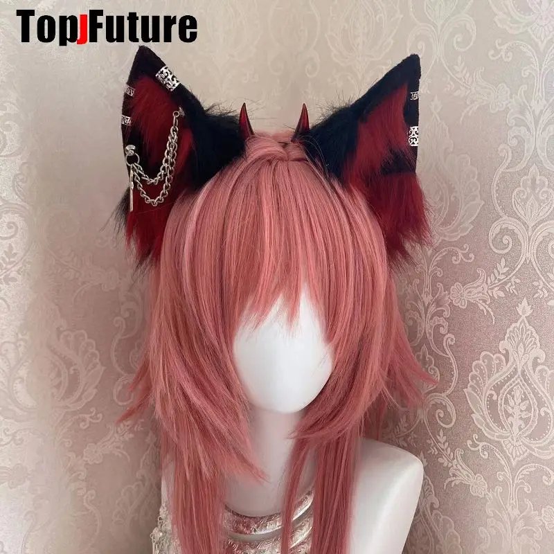 

Ободок для волос в стиле Харадзюку на Хэллоуин, готика, панк, Лолита, дьявольские уши