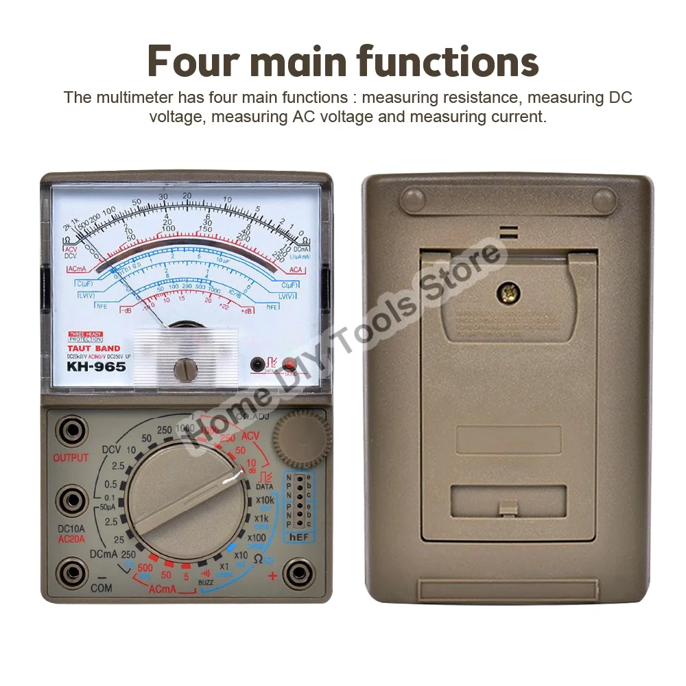 Analog Multimeter Universal Meter Pointer Display Electrical Tester AC DC Voltage Current Resistance with Test Pen Buzzer