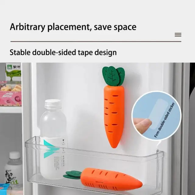 Tartsa A Hűtőszekrény Friss Levegő Frissítőjének Sárgarépa Alakú Hűtőszekrény-Dezodor Dobozát - Image 3