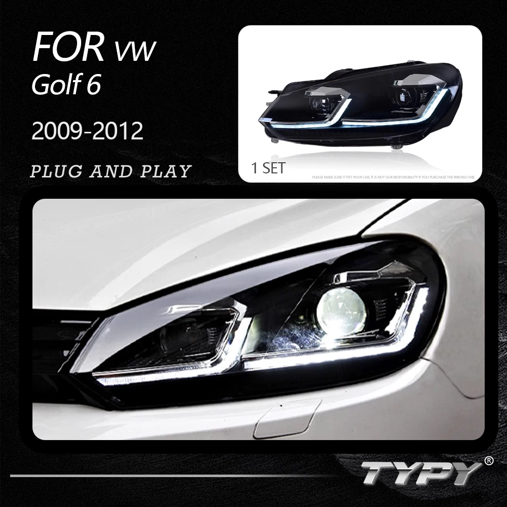 

TYPY Car Headlights For Volkswagen Golf6 MK6 2009-2012 LED Car Lamps Daytime Running Lights Dynamic Turn Signals Car Accessories