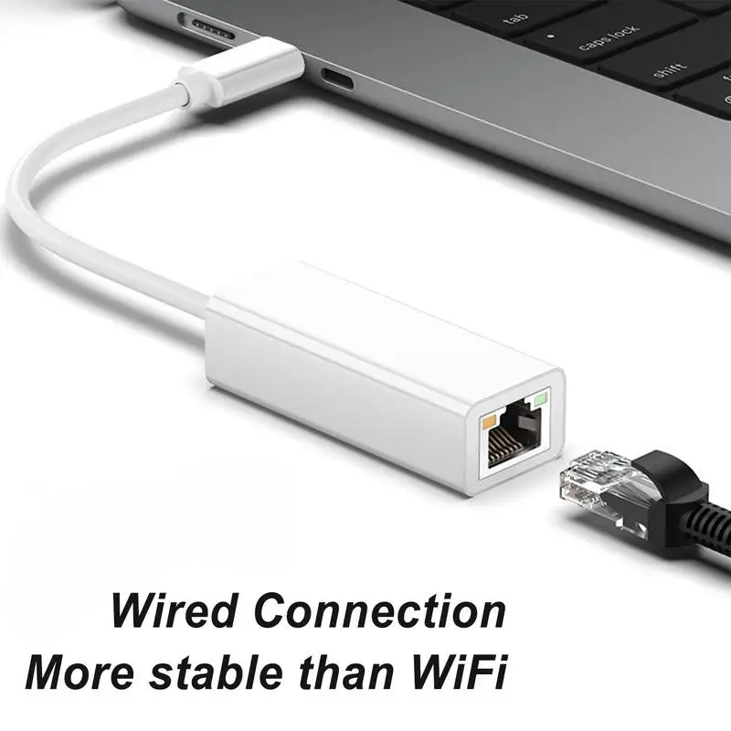USB C타입 이더넷 어댑터 네트워크 카드, USB C타입-RJ45 100Mbps 랜 인터넷 케이블, 맥북 PC 윈도우 XP 7 8 10 LUX용