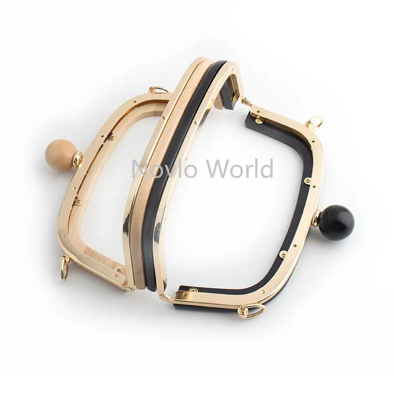 Wooden Metal Kiss Clasp Lock Frame Handles For Purse Handbag Shoulder Wallet Closure Clutch Bags DIY Sewing Handmade Accessories