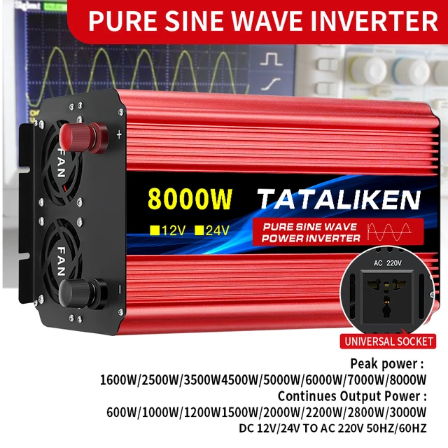 Pure Sine Wave Inverter DC 12v to AC 220V 8000W 7000W 6000W 5000W