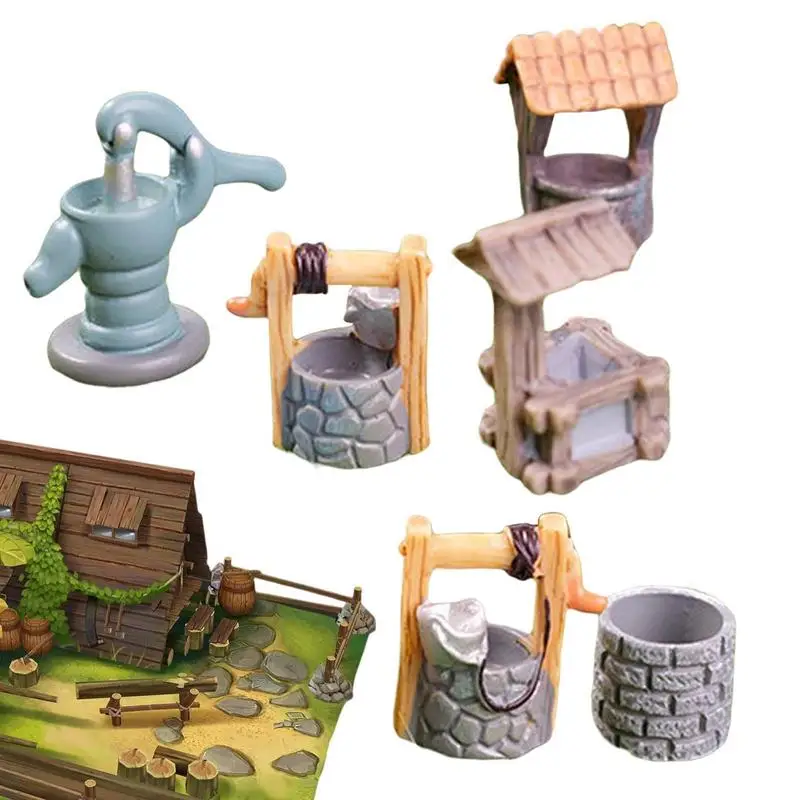 

Miniature Fairy Garden Accessories Fairy Garden Water Wells Mini Water Fountain Miniature Pond Lawn Garden Ornament Figurines