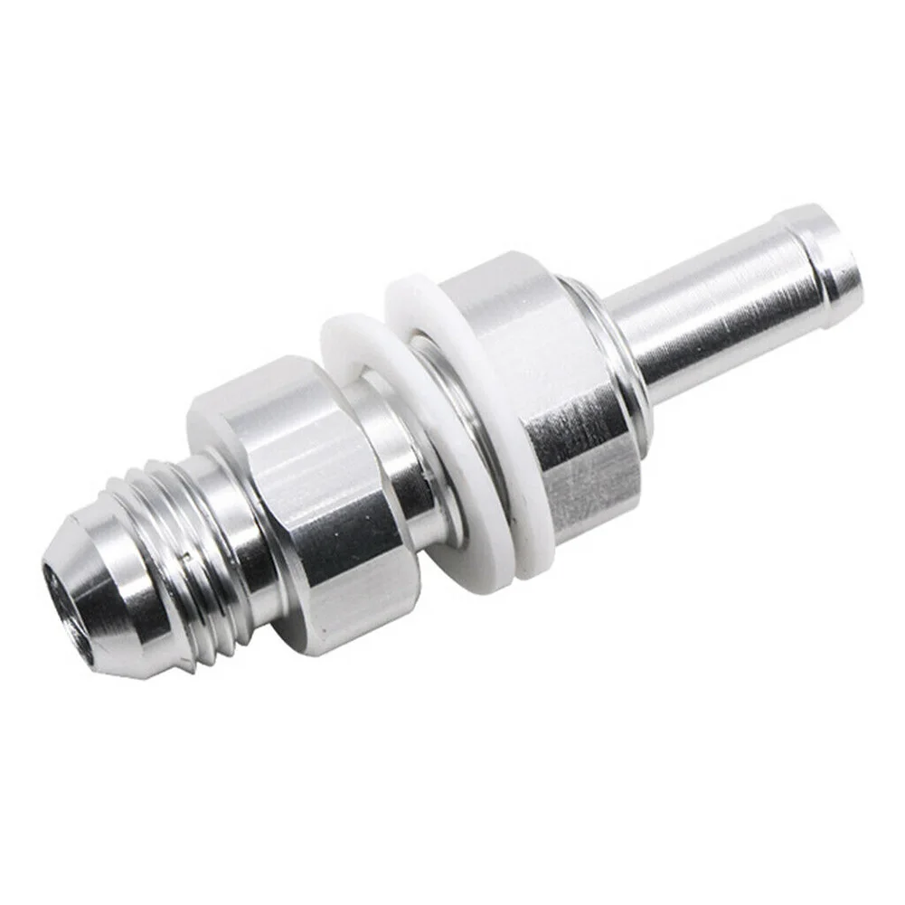 

1 X 6AN Male Flare Bulkhead To 5/16 Hose Barb Fuel Tank Fitting Auto Modified Hose Bar Fuel Tank Fitting Silver Accessories