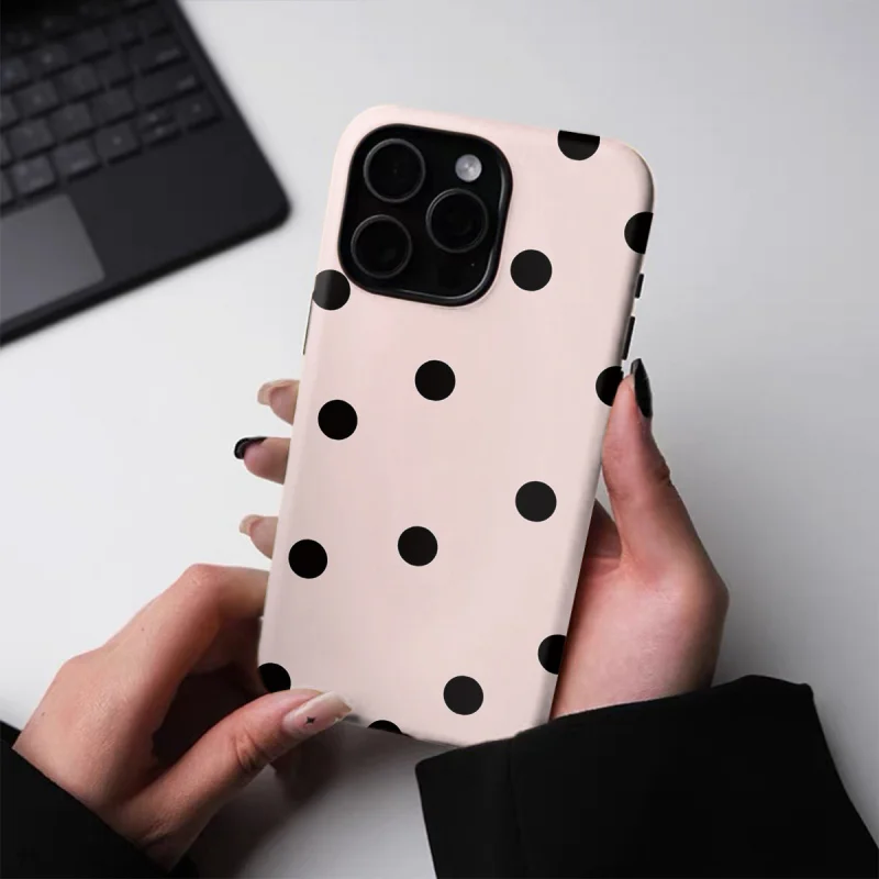 Stylish Polka Dots Pattern Phone Case - 2-in-1 Tough Glossy Design