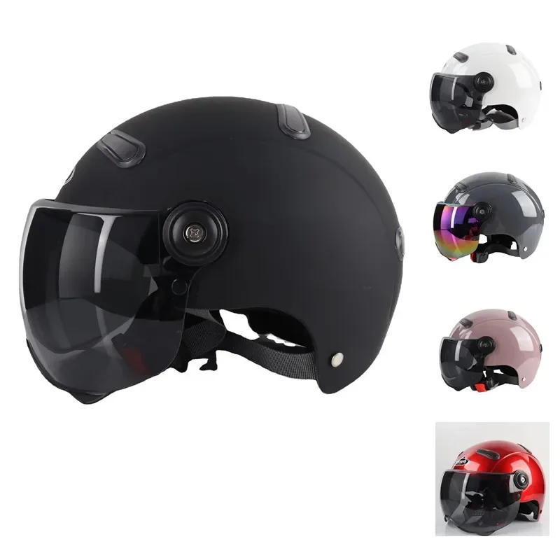 

HD Anti-fog 53 To 61 Cm Adult Electric Helmets Half Helmet Scooter Motor Crash Helmetor Moto Bike Sunshade Sun Protection Summer