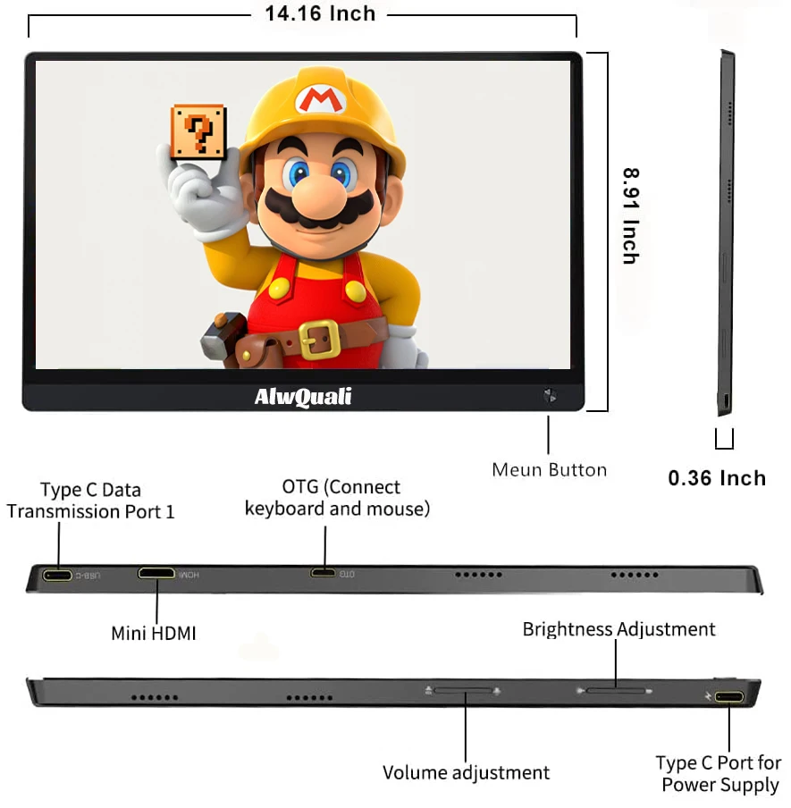 15.6 &FHD HDR 1080P ޴ Ʈ ġ , 5600mAh  ͸ , Ʈ PC/ȭ/Xbox   ǾĿ