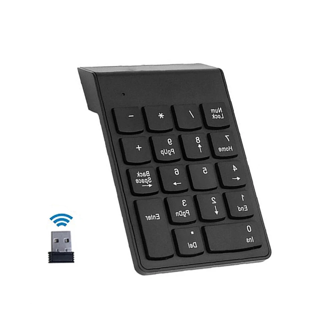 Small Size 2.4GHz USB Wireless Numeric Keypad Numpad 18 Keys Digital Keyboard For Bank Accounting Teller Laptop Notebook Tablets