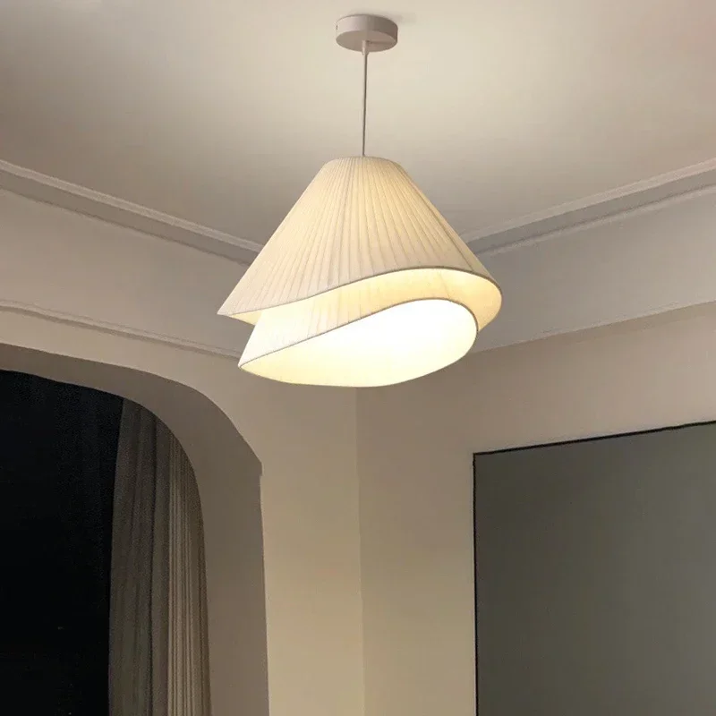 

Nordic Modern Minimalist Creative Cream Bedside Lamp Master Bedroom Fabric Restaurant Study Master Bedroom Living Pendant Lights