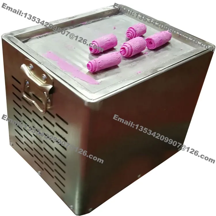 Small Home Party 110v 220v Electric Thai Fried Yogurt Ice Cream Roll Maker Machine 3