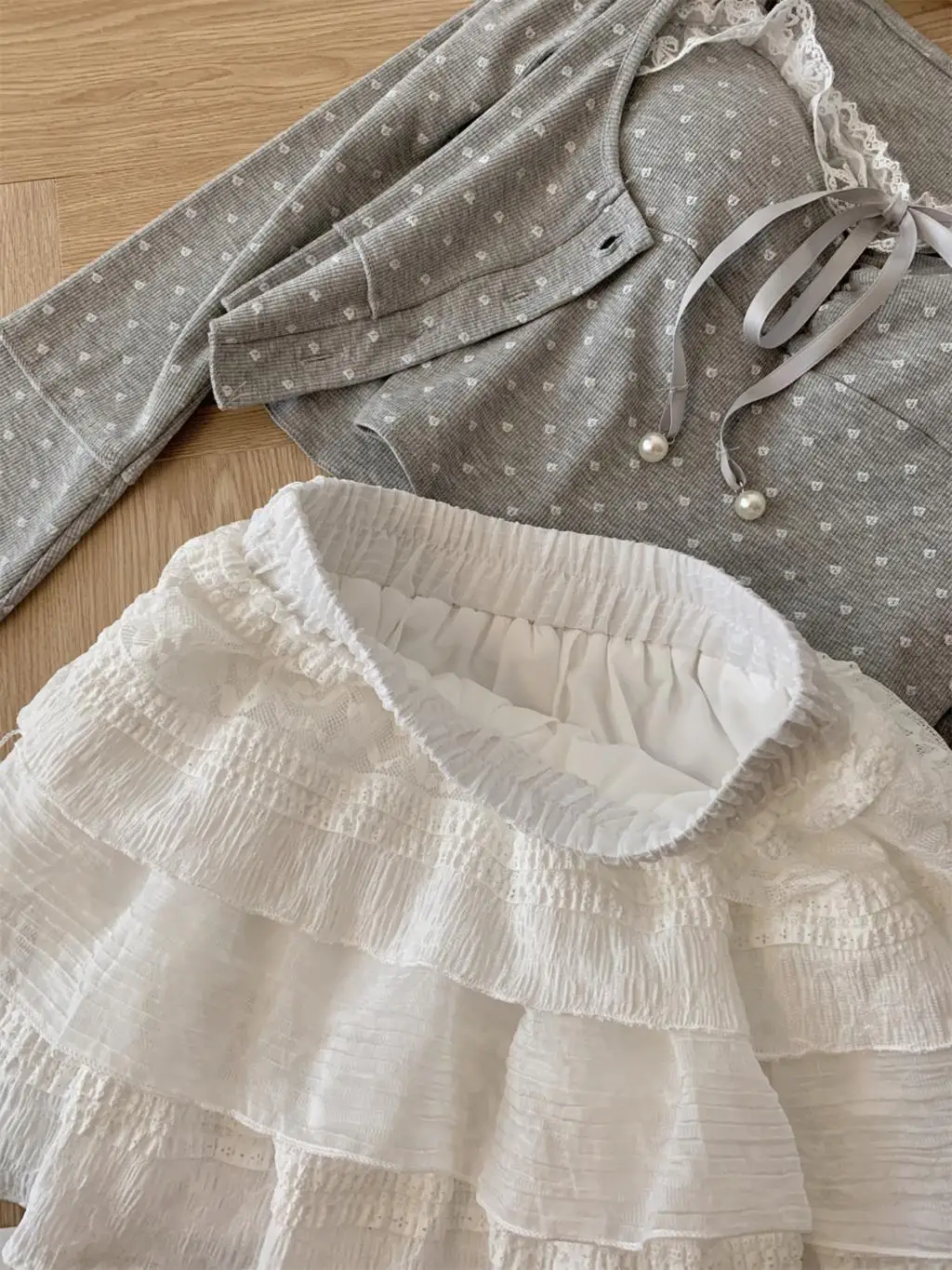 Autumn New Sweet 3-piece Skirt Set Women Spaghetti Strap Top Cardigan Mini Cake Skirt Y2K Kawaii Korean Fashion Suit Clothing