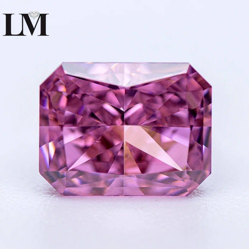 

Cubic Zirconia Stone Dark Pink Color 5A Grade Radiant Shape 4k Crushed Ice Cut Lab Synthetic Cz Gems High Quality Jewelry Making