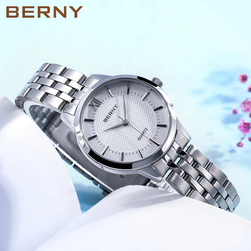 BERNY Orologi da uomo Orologio da uomo al quarzo con zaffiro luminoso