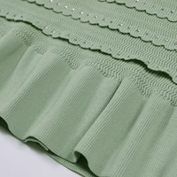 Four Color High-quality New Fashionable Knitted Lace Rhinestone Top Cardigan Jacket+slim Split Ruffle Edge Half Skirt Set - Image 6