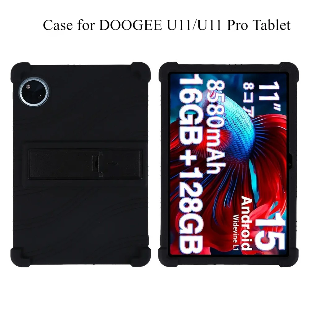 YHFZR Custodia Cover per DOOGEE U11 Pro Tablet 11 Pollici, Silicone Resistente 360 Supporto Rotante Custodia Protettiva per Bambini per DOOGEE U11 Pro Tablet 11 Pollici, Rosa