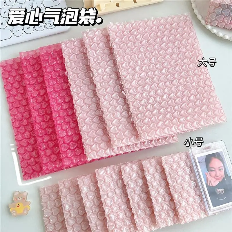 

10PCS Pink Love Bubble Packaging Bags For Gifts Transparent Bubble Bag Double Film Shockproof Package Cushioning Covers Bag