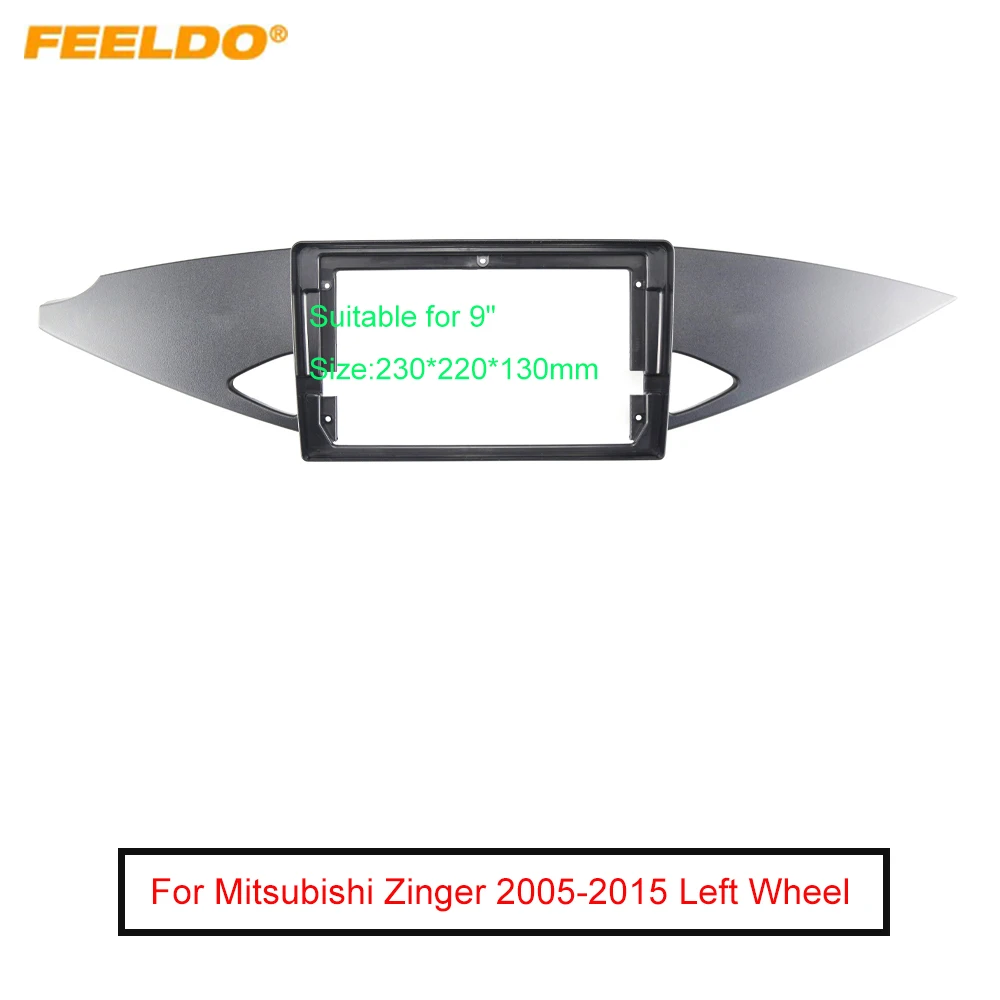 

FEELDO Car 9" Big Screen 2DIN Dash Fitting Panel Frame Kit Audio Fascia Frame Adapter For Mitsubishi Zinger 2005-2015 (LHD)
