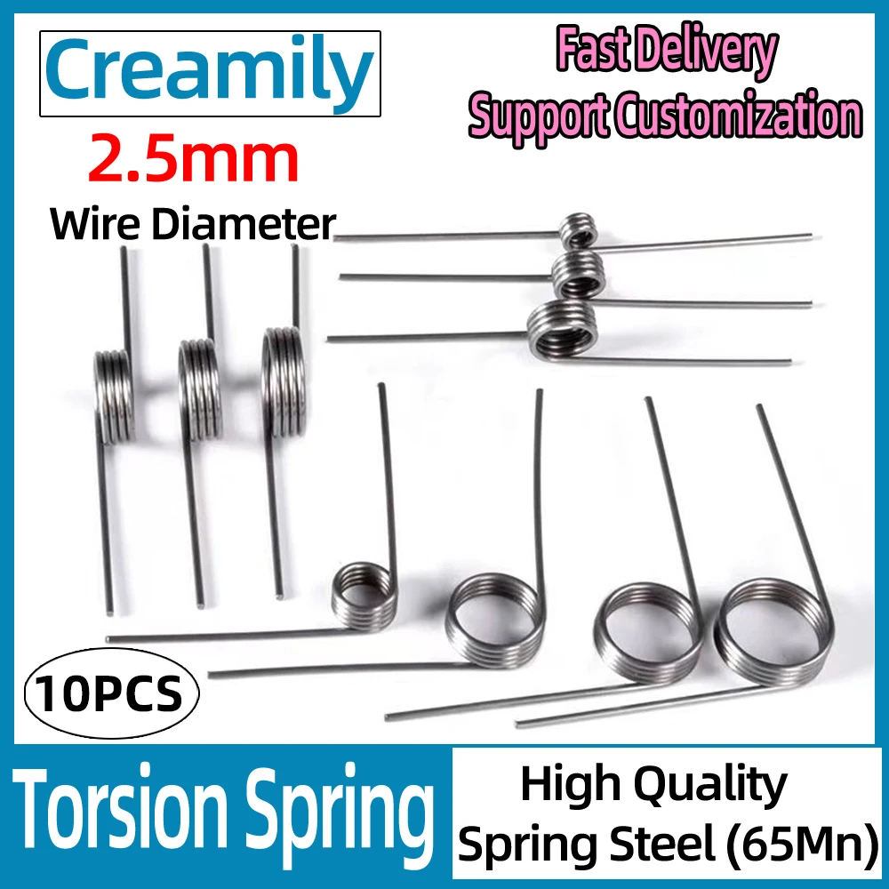 Creamily 10PCS Wire Diameter 2.5mm 65Mn Steel Small Helical Vshaped