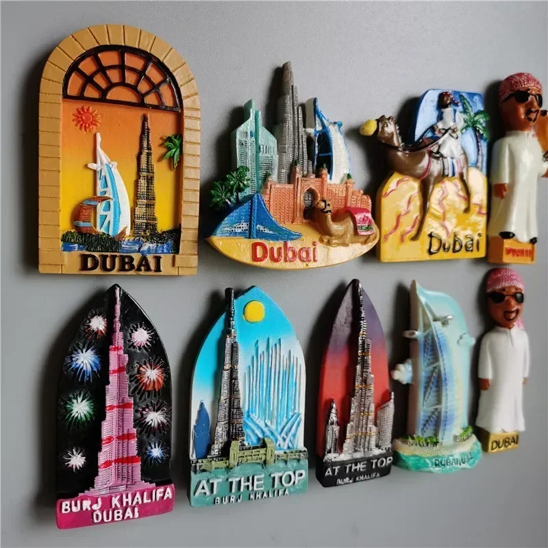 Dubai Tourist Souvenirs Fridge Magnets Khalifa Tower Saudi Arabia Refrigerator Commemorative Magnet Stickers Home Decoration magnetic fridge magnets magnetic sticker magnetic fridge stickers refrigerator decor