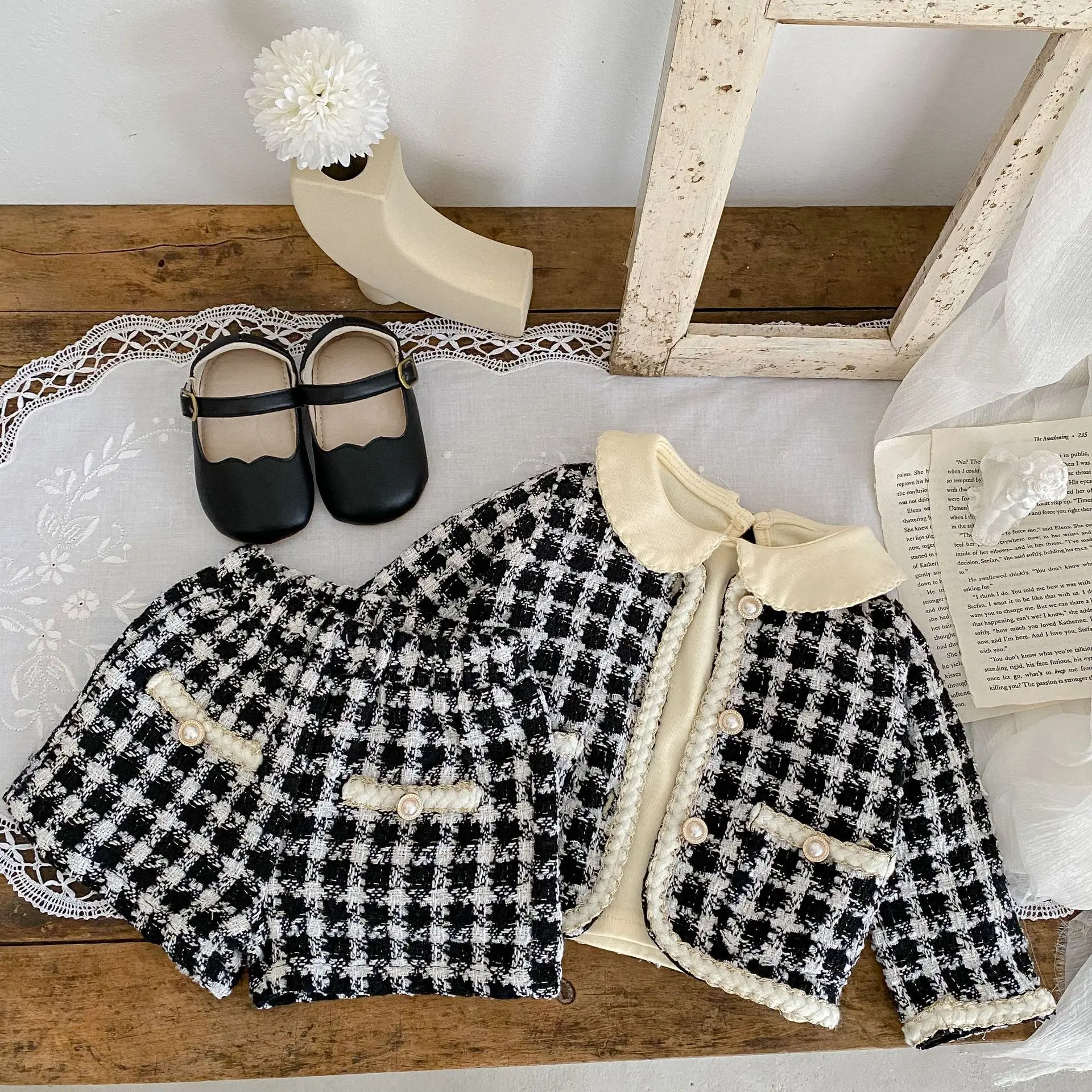 Baby Clothes Spring Girl'S Plaid Long Sleeve Coat Pants 2 Piece Fashionable  Baby Set Lady Style Children'S Small Dress - AliExpress