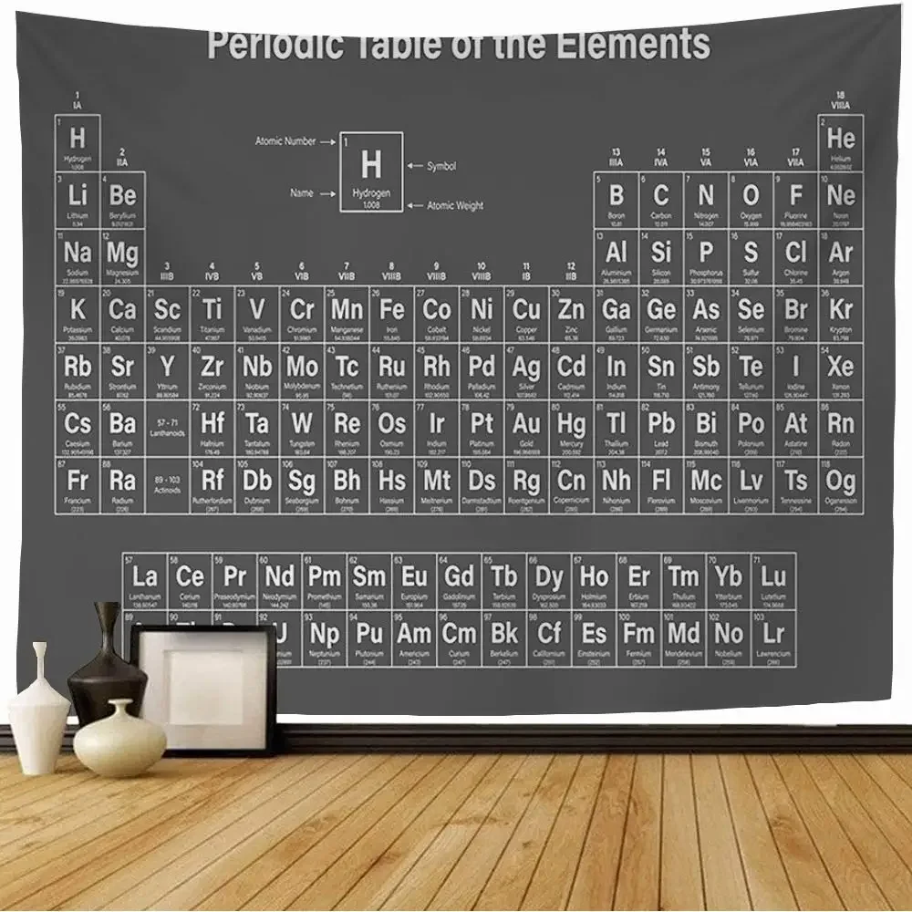Periodic Table of Elements Tapestry Student Chemistry Science Lover Education Art Wall Hanging Bedroom Living Room Dorm Decor