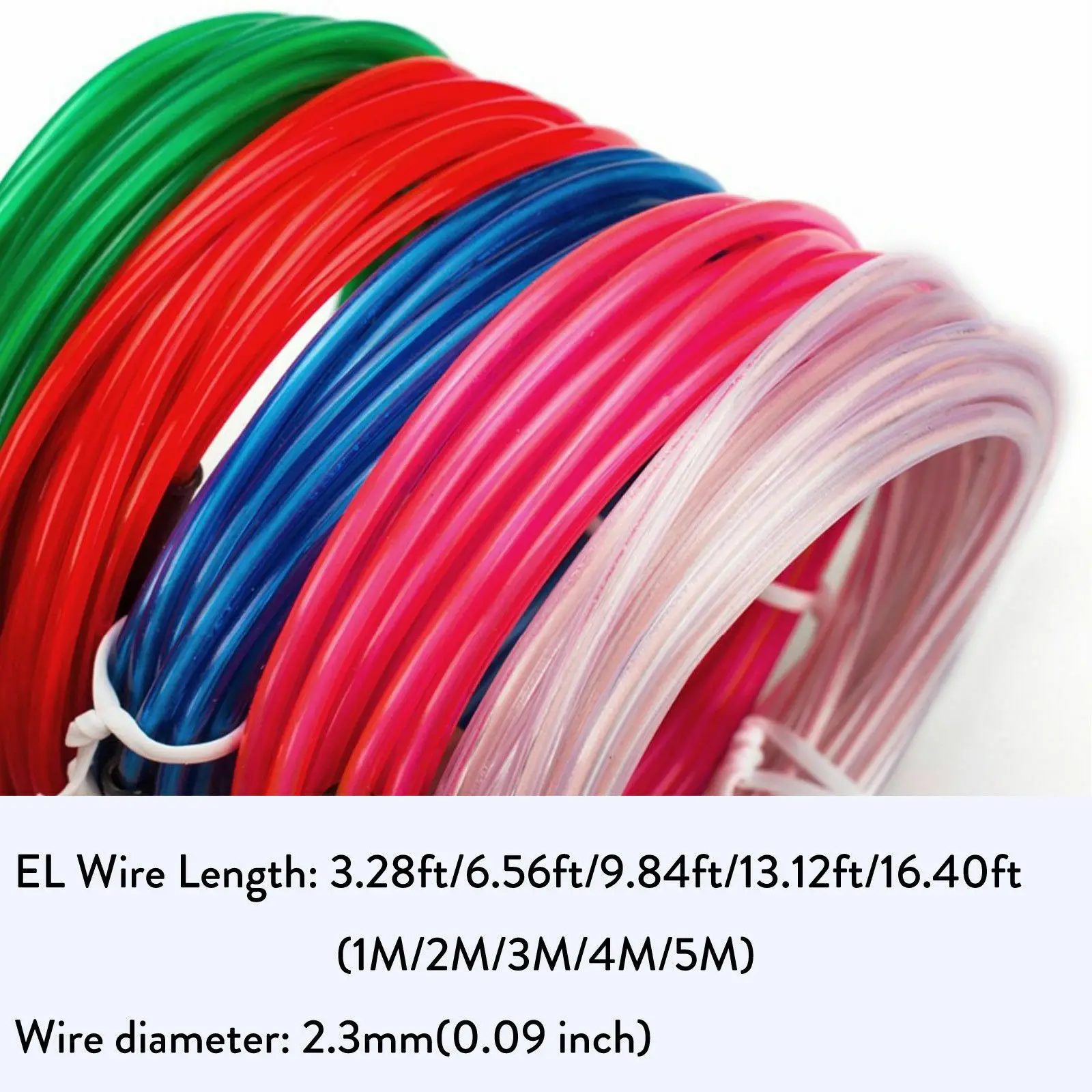 Flexible Neon EL Wire LED Strip – Waterproof Rope for DIY Decor in Red, Blue, Green